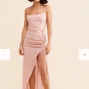 Rumer Pretty Backless Pink Maxi Dress